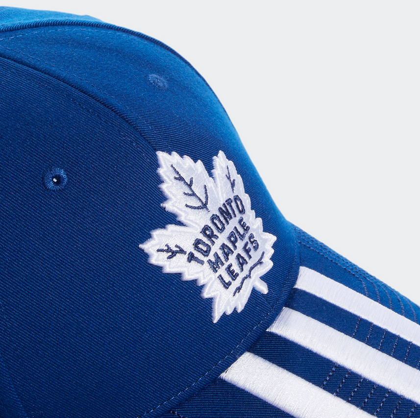 Toronto Maple Leafs Adidas Blue Three Stripe Adjustable Hat