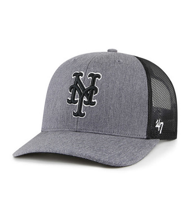 New York Mets 47 Brand Charcoal Carbon Trucker Adjustable Hat Captain s Team Shop