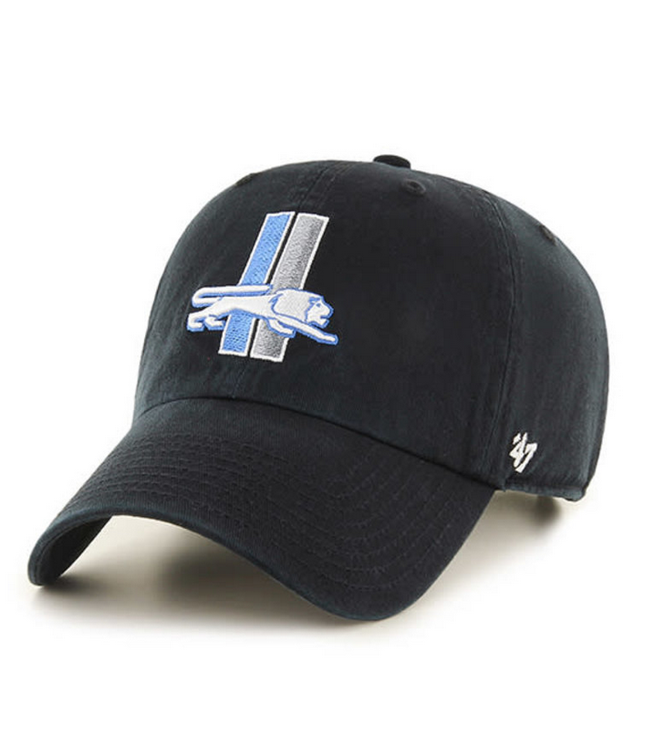 Detroit Lions '47 Brand Black Historic Clean Up Adjustable Dad Hat