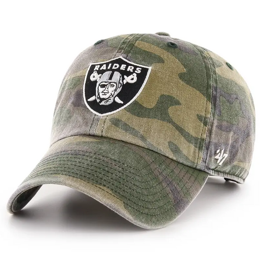 Las Vegas Raiders '47 Brand Camo Clean Up Adjustable Dad Hat