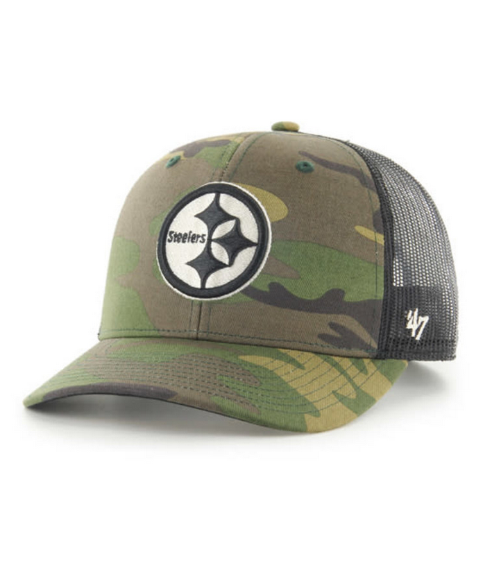 Pittsburgh Steelers '47 Brand Camo Trucker Adjustable Backstrap Hat