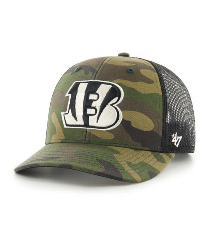 Cincinnati Bengals '47 Brand Camo Trucker Adjustable Backstrap Hat
