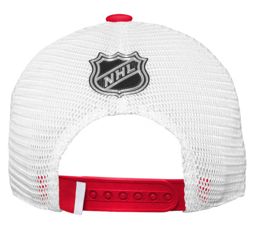 Youth Detroit Red Wings Fanatics Black Draft Snapback Trucker Hat