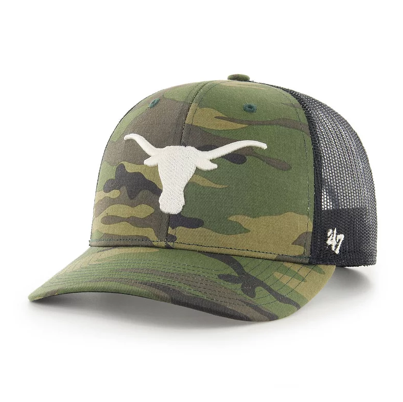 Texas Longhorns '47 Brand Camo Trucker Adjustable Hat