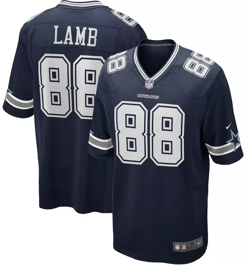 Dallas Cowboys CeeDee Lamb Nike Navy Blue Authentic On Field Game Jersey