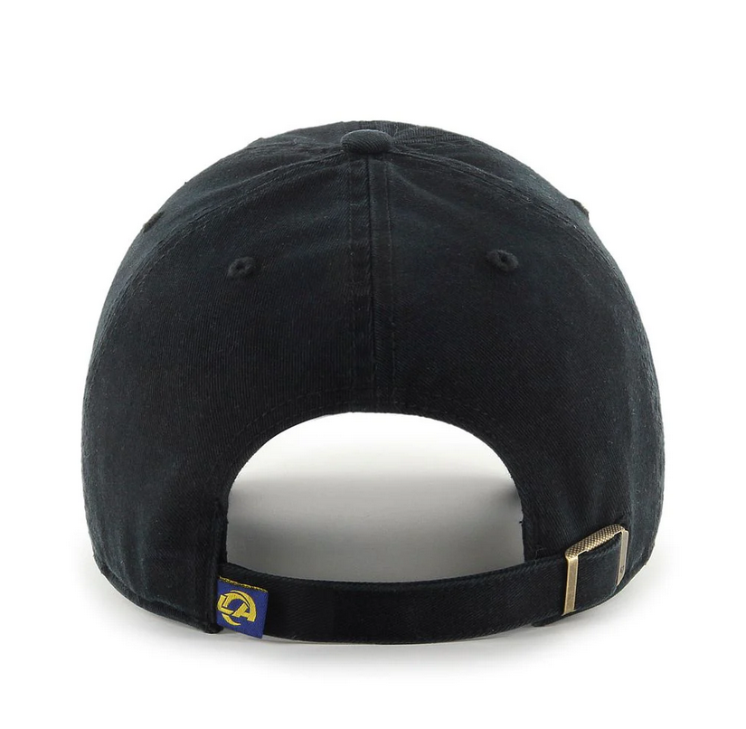 Los Angeles Rams '47 Brand Black Clean Up Adjustable Dad Hat