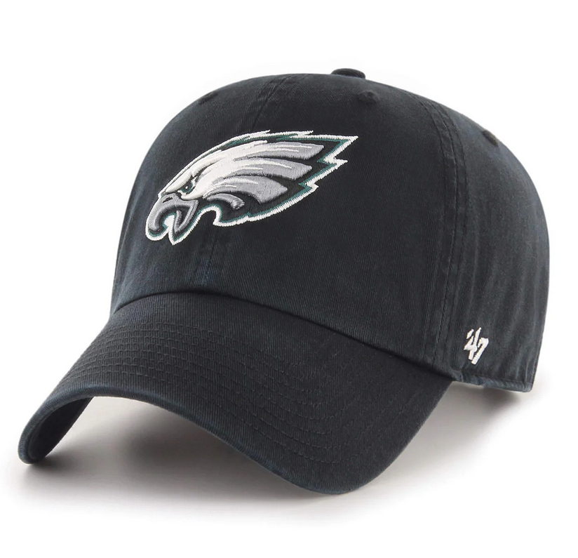 Philadelphia Eagles '47 Brand Black Clean Up Adjustable Dad Hat