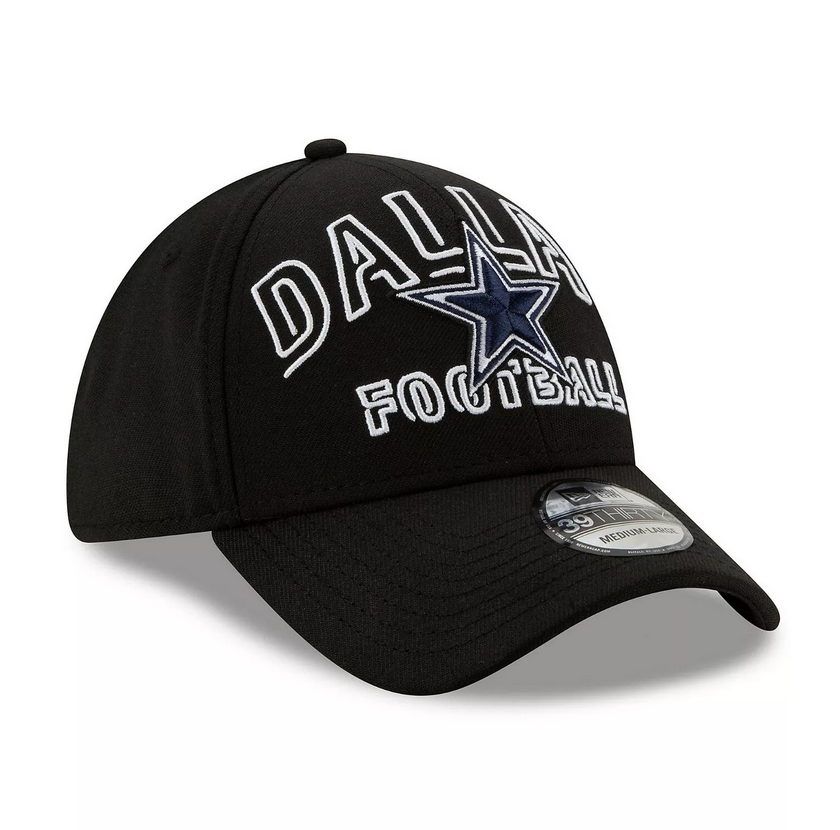 Youth Dallas Cowboys New Era Black NFL20 Jr. Draft Team Classic Flex Fit Hat