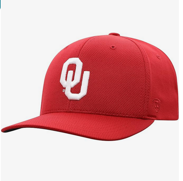 Oklahoma Sooners Top Of The World Red Victory Reflex Stretch Fit Hat