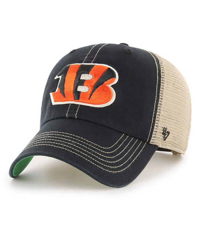Cincinnati Bengals '47 Brand Black Trawler Clean Up Adjustable Trucker Dad Hat