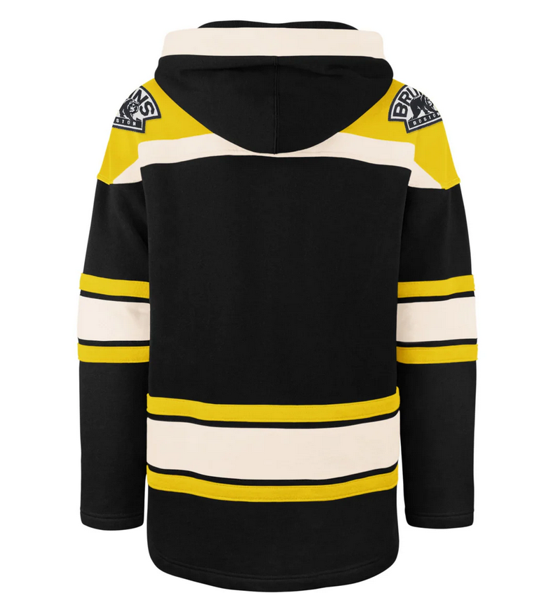 Boston Bruins '47 Brand Black Superior Lacer Pullover Hoodie