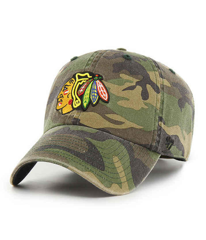 Chicago Blackhawks '47 Brand Camo Clean Up Adjustable Dad Hat