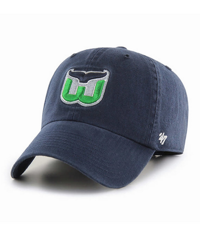 Hartford Whalers 47 Brand Navy Blue Clean Up Adjustable Dad Hat Captain s Team Shop