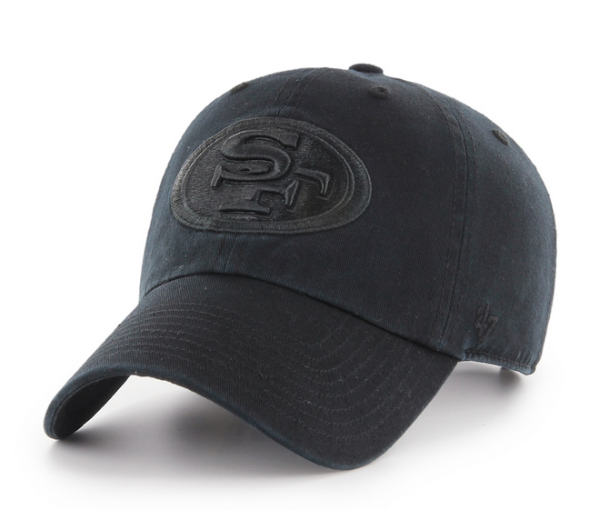 San Francisco 49ers '47 Brand Black On Black Clean Up Dad Hat