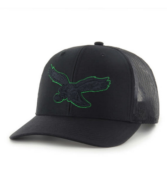 Philadelphia Eagles '47 Brand Black Trucker Adjustable Strapback Hat