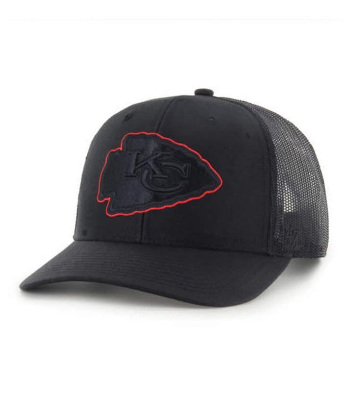 Kansas City Chiefs '47 Brand Black Trucker Adjustable Strapback Hat