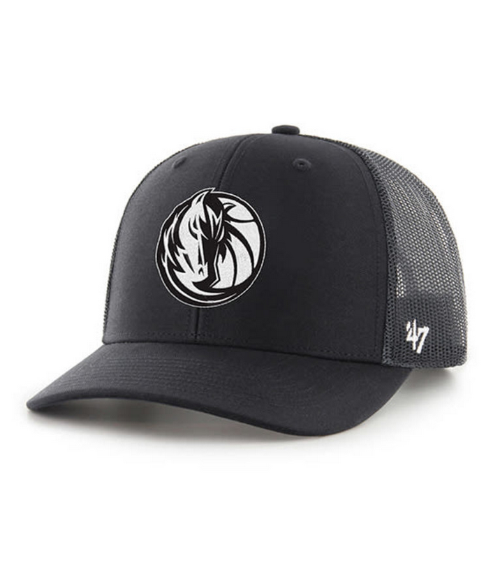 Dallas Mavericks '47 Brand Black Trucker Snapback Adjustable Hat