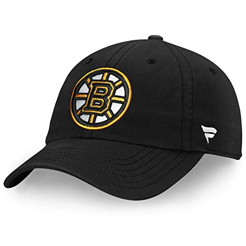 Boston Bruins Fanatics Brand Black Core Unstructured Adjustable Dad Hat