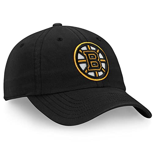 Boston Bruins Fanatics Brand Black Core Unstructured Adjustable Dad Hat