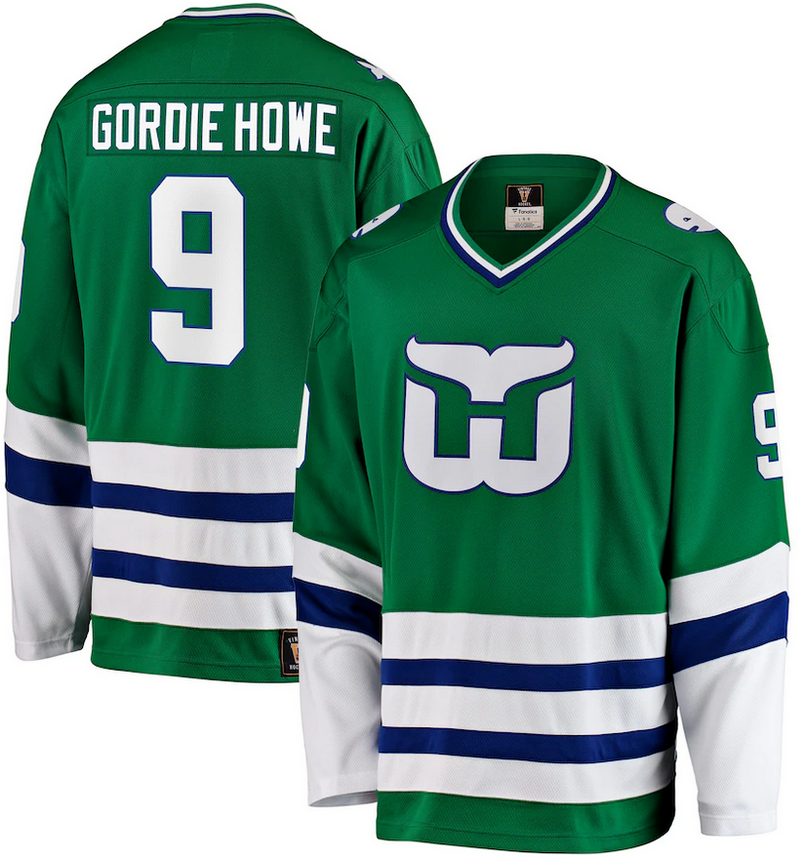 Hartford Whalers Gordie Howe Fanatics Authentic Green Breakaway Home Jersey