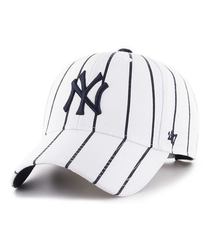 New York Yankees '47 Brand White Birdcage Pinstripes MVP Hat