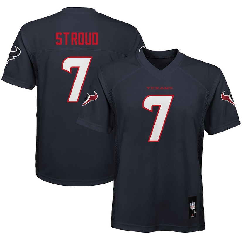 Youth Houston Texans C.J. Stroud Outerstuff Navy Authentic Mid-Tier Jersey