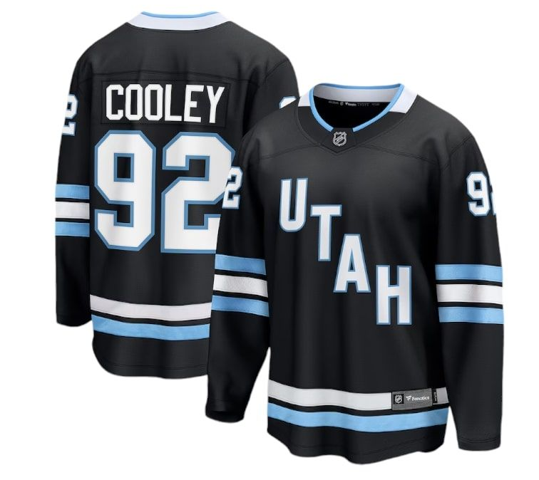 Youth Utah Hockey Club Logan Cooley Outerstuff Black Premier Jersey