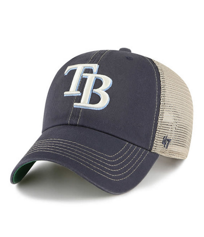 Tampa Bay Rays '47 Brand Vintage Navy Trawler Clean Up Adjustable Trucker Dad Hat