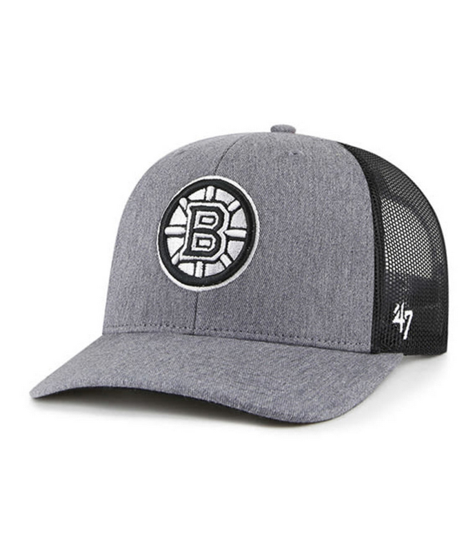 Boston Bruins '47 Brand Charcoal Carbon Trucker Adjustable Hat