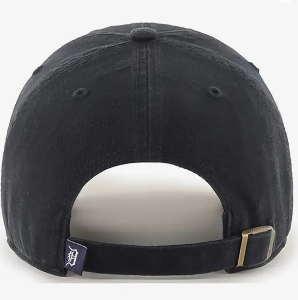 Youth Detroit Tigers '47 Brand Black Clean Up Adjustable Dad Hat