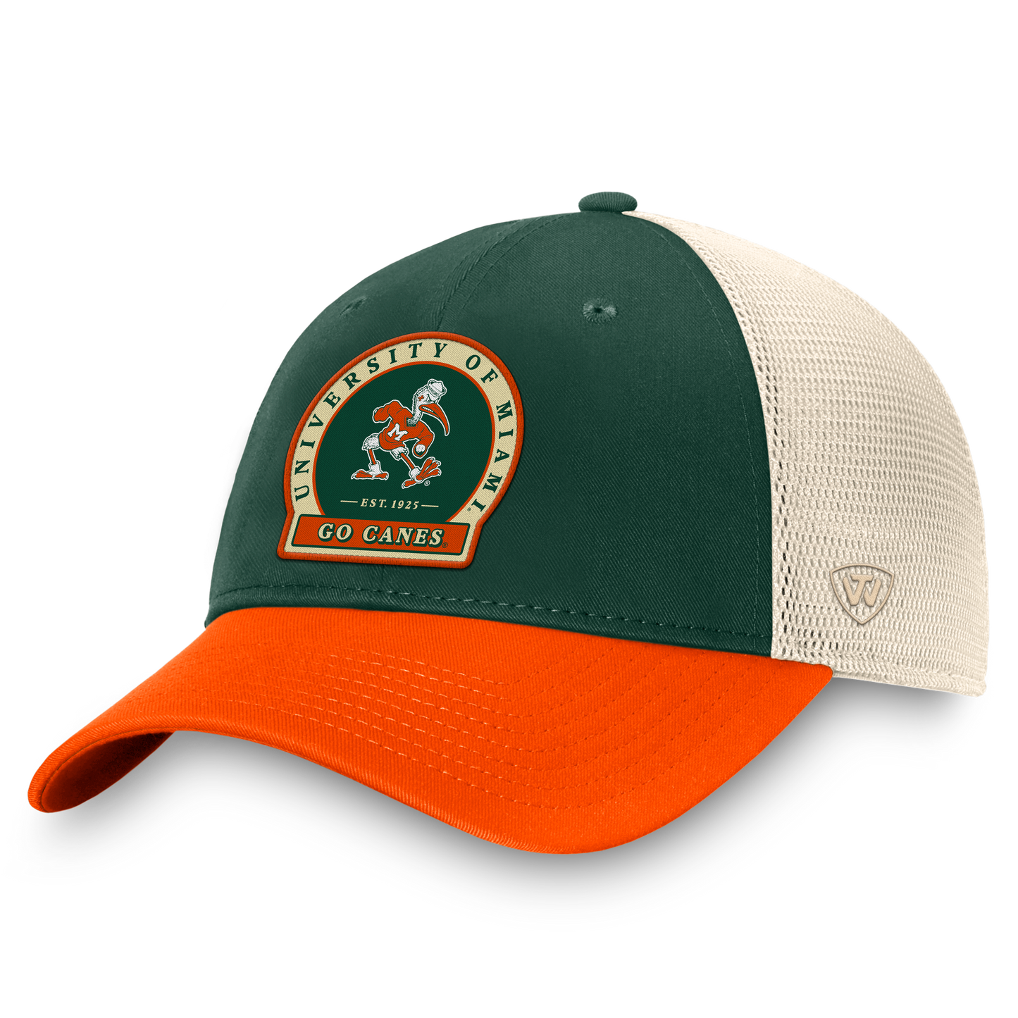 Miami Hurricanes Top Of The World Green Heritage Snapback Trucker Hat