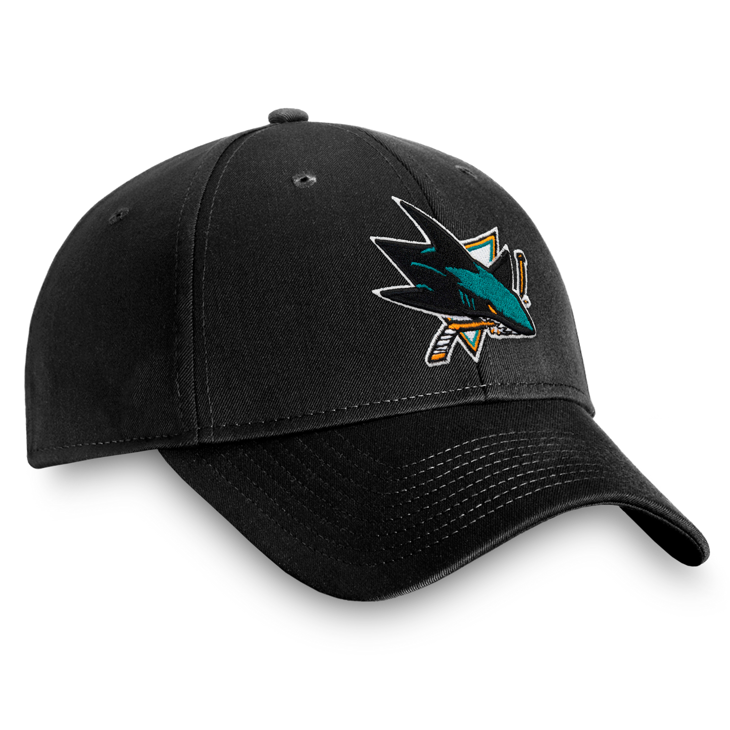 San Jose Sharks Fanatics Black Primary Logo Core Adjustable Hat