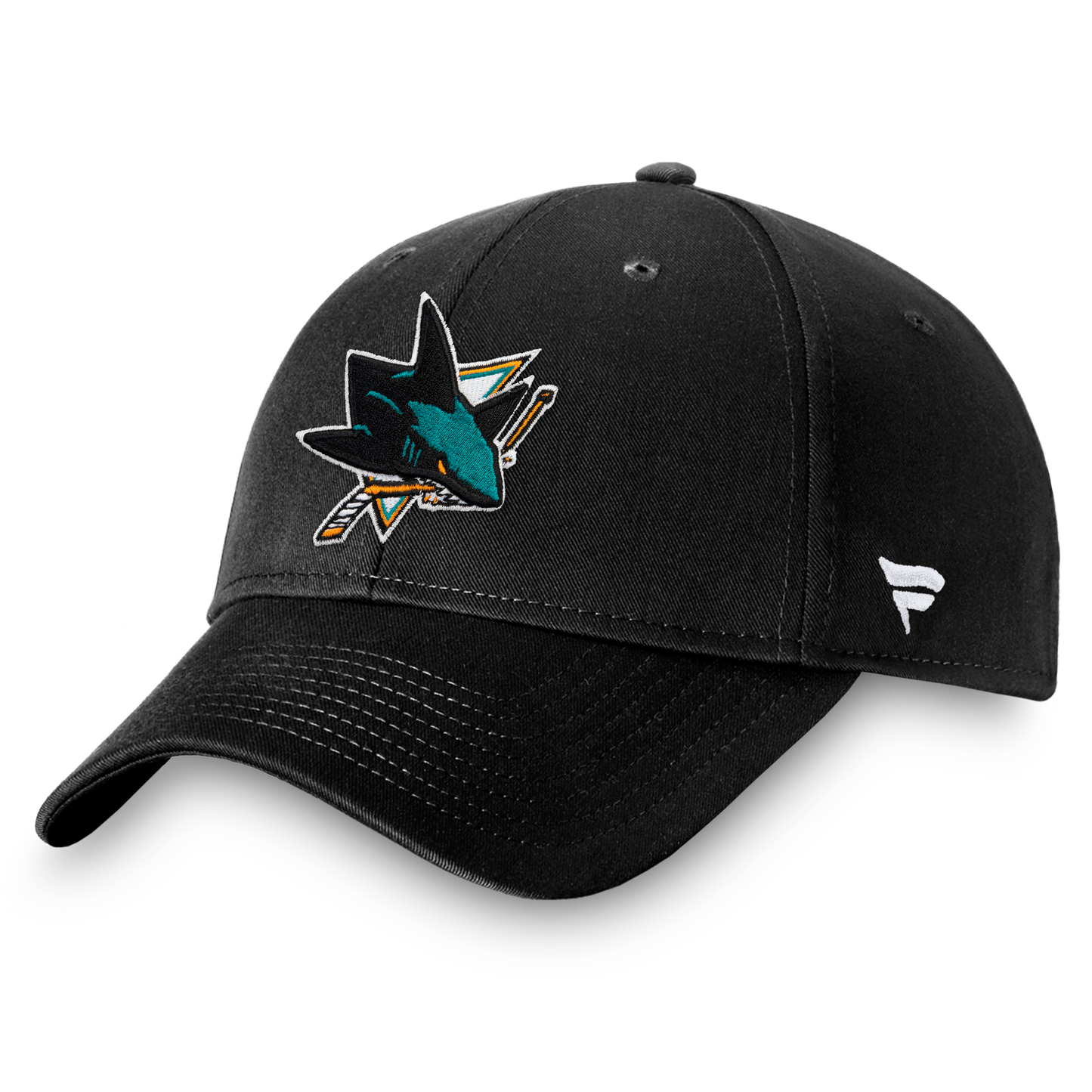 San Jose Sharks Fanatics Black Primary Logo Core Adjustable Hat
