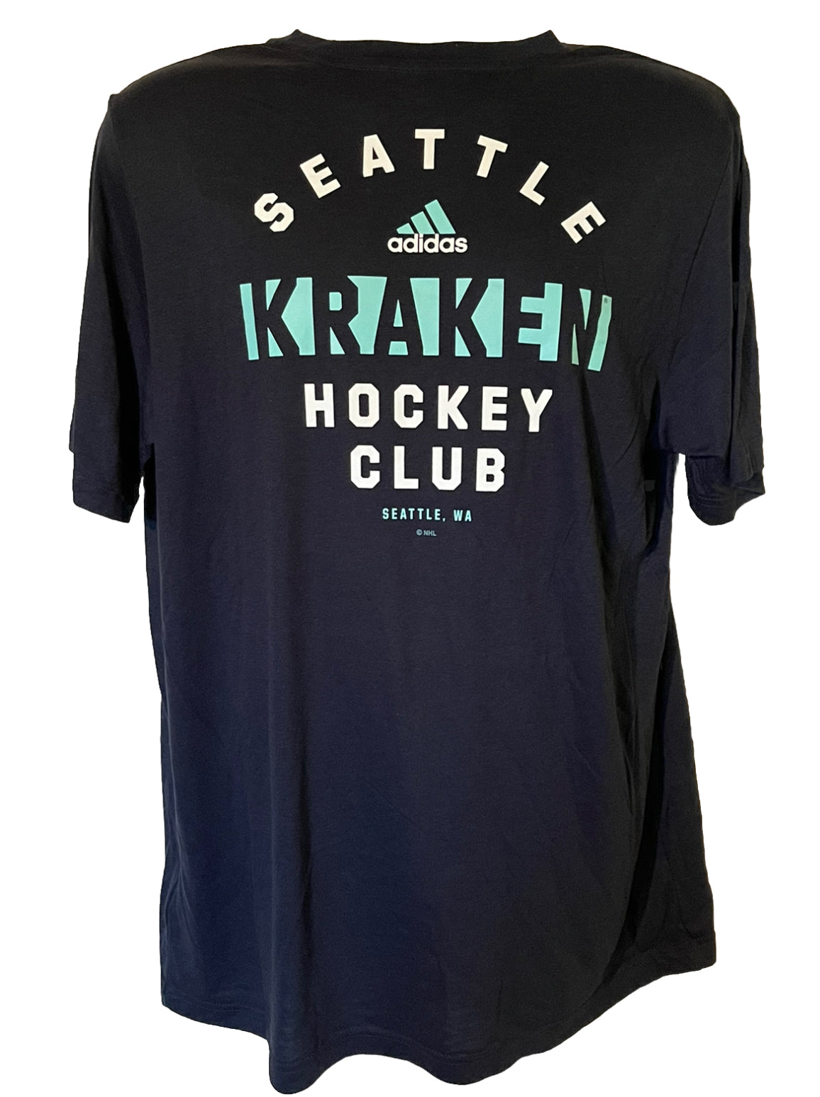 Seattle Kraken Adidas Navy Blue Hockey Club Triblend T-Shirt