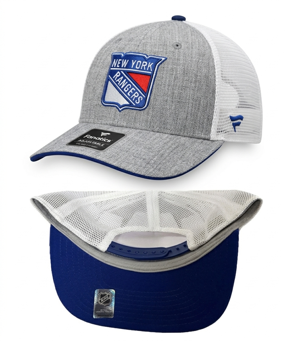 New York Rangers Fanatics Heather Gray DSG Trucker Snapback Adjustable Hat