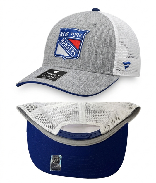 New York Rangers Fanatics Heather Gray DSG Trucker Snapback Adjustable Hat
