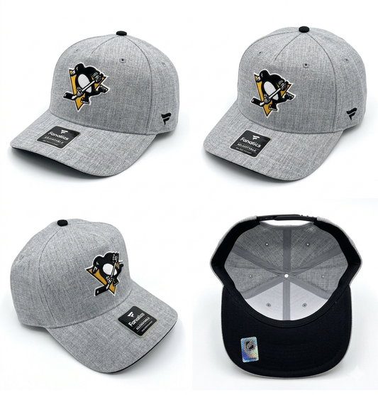 Pittsburgh Penguins Fanatics Heather Gray DSG A-Frame Snapback Adjustable Hat