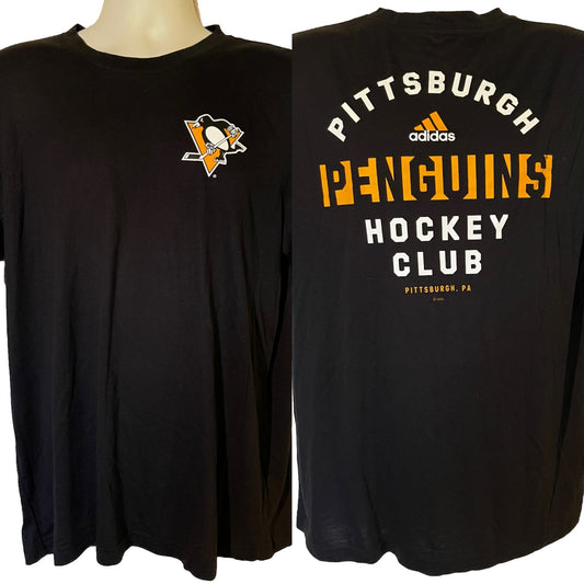 Pittsburgh Penguins Adidas Black Hockey Club Triblend T-Shirt