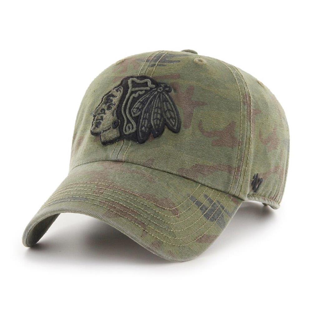 Chicago Blackhawks '47 Brand Camo Movement Clean Up Adjustable Dad Hat