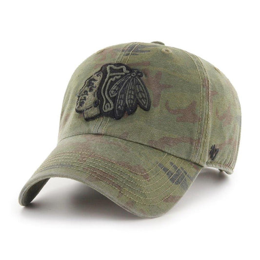 Chicago Blackhawks '47 Brand Camo Movement Clean Up Adjustable Dad Hat