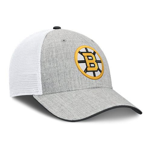 Boston Bruins Fanatics Heather Gray DSG Trucker Snapback Adjustable Hat