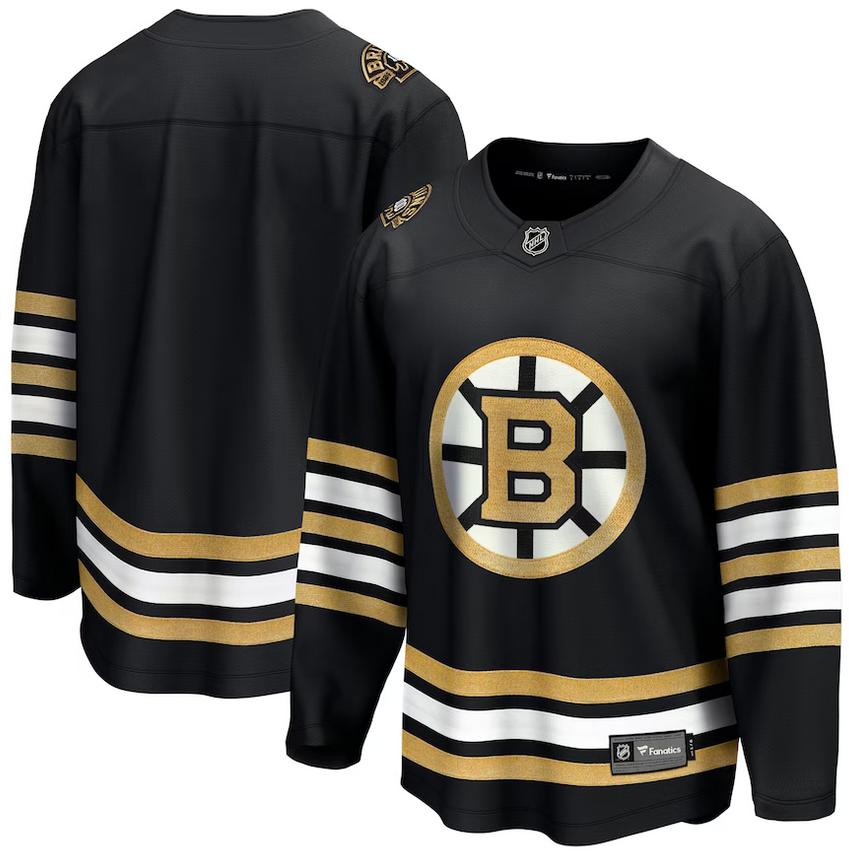 Boston Bruins Fanatics Authentic Black 100th Anniversary Breakaway Home Jersey