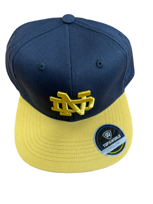 Youth Notre Dame Fighting Irish Maverick Navy Blue Snapback Adjustable Hat