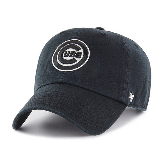 Chicago Cubs '47 Brand Black Clean Up Adjustable Dad Hat