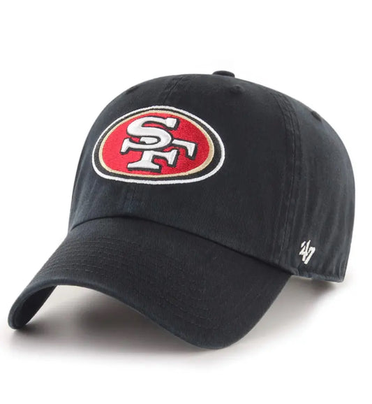 San Francisco 49ers '47 Brand Black Clean Up Adjustable Dad Hat