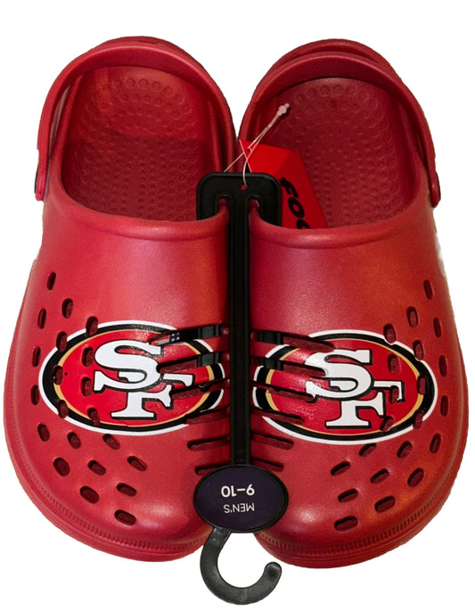 San Francisco 49ers FOCO Brand Red Men's Big Logo Solid Clog With Strap
