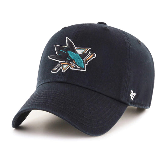 San Jose Sharks '47 Brand Black Clean Up Adjustable Dad Hat