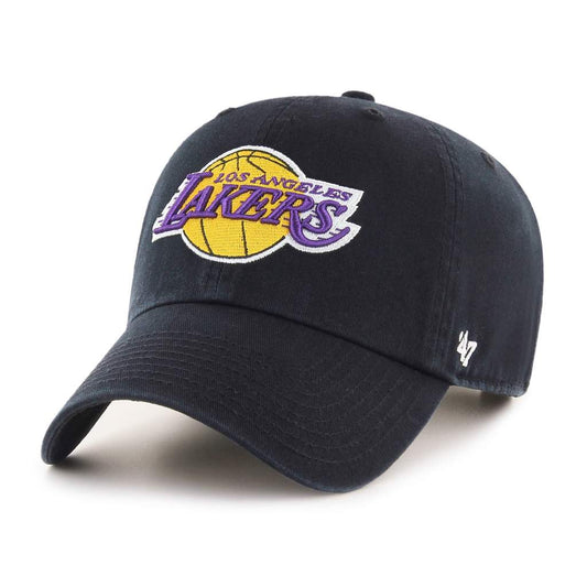 Los Angeles Lakers '47 Brand Black Clean Up Adjustable Dad Hat