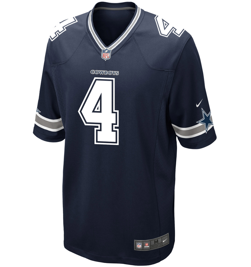 Dallas Cowboys Dak Prescott Nike Navy Blue Authentic On Field Game Jersey