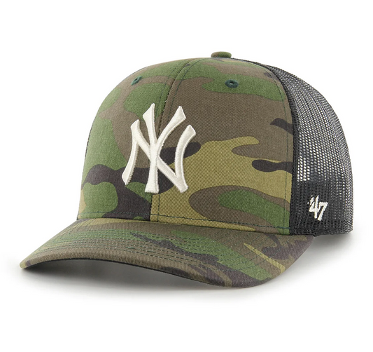 New York Yankees '47 Brand Camo Trucker Adjustable Hat